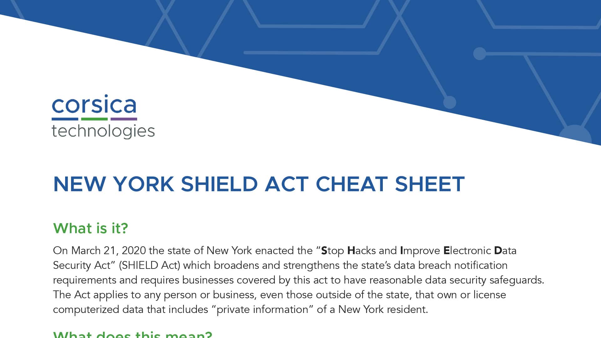 New York SHIELD ACT Resources Protect Your Business Corsica Tech