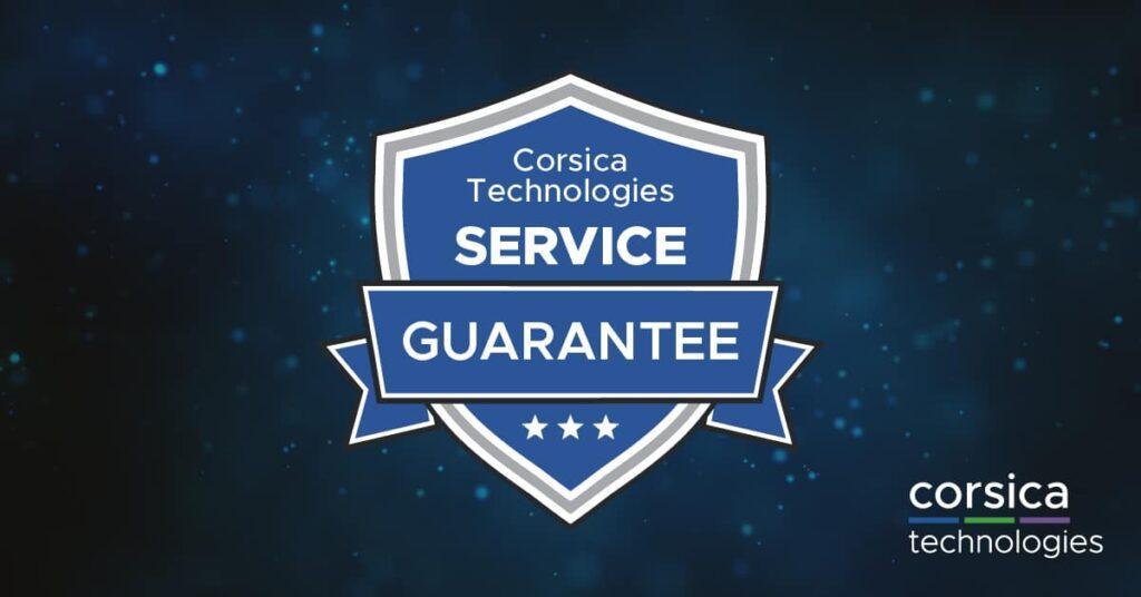 Corsica Technologies Service Guarantee logo.