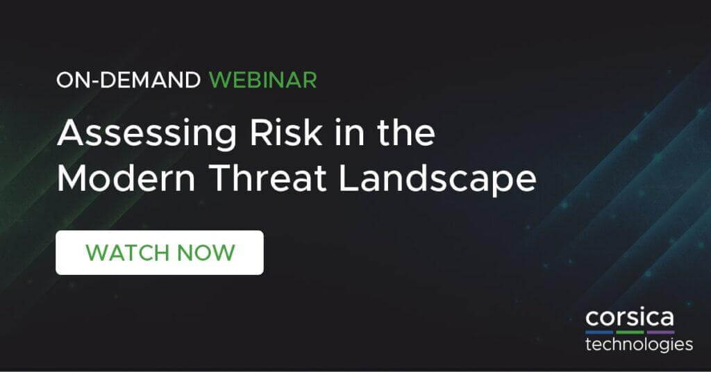 On Demand Webinar Assessing Cyber Risk in the Modern Threat Landscape title.