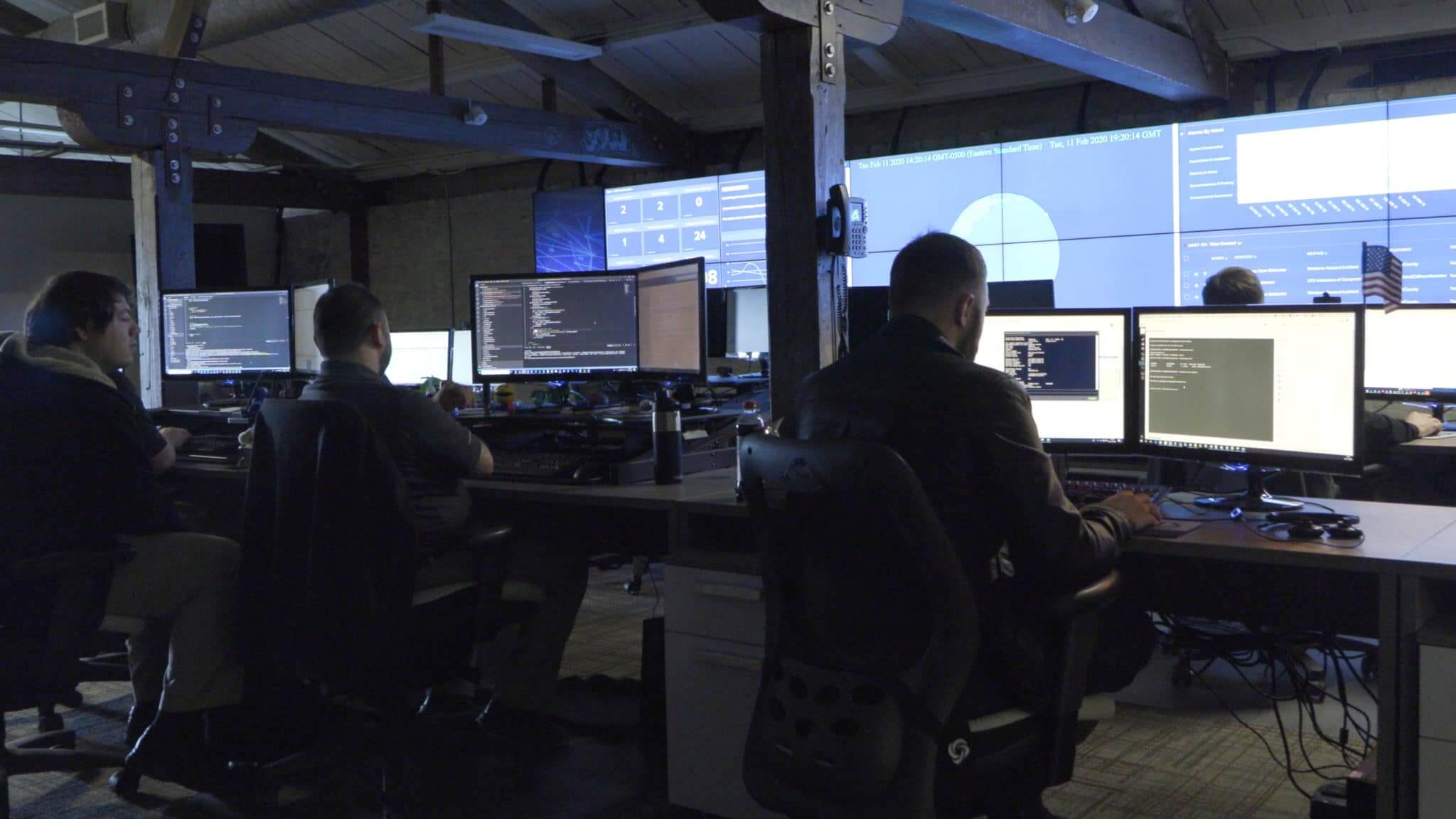 Employees working in a SOC.