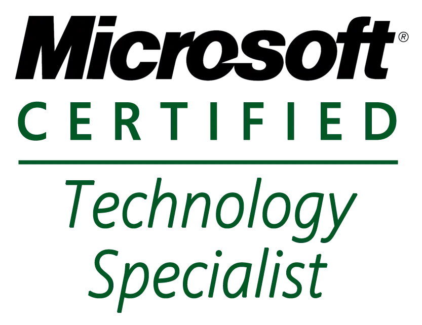Microsoft Certified Technology Specialist logo.