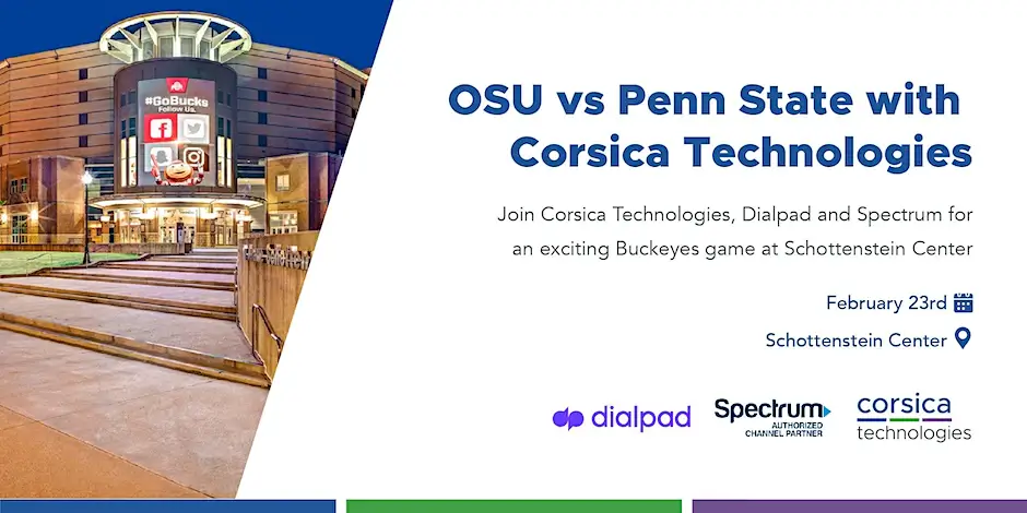 OSU vs Penn State with Corsica Technologies graphic.