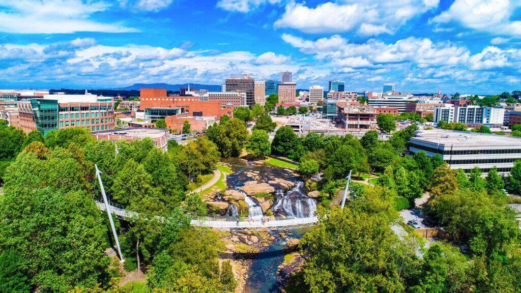 Downtown Greenville city view.