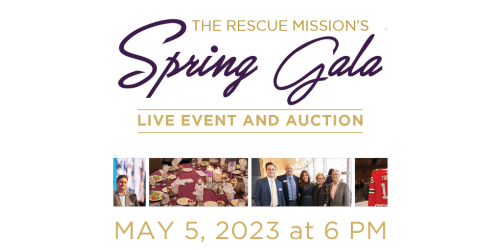 The Rescue Mission's Spring Gala graphic banner.