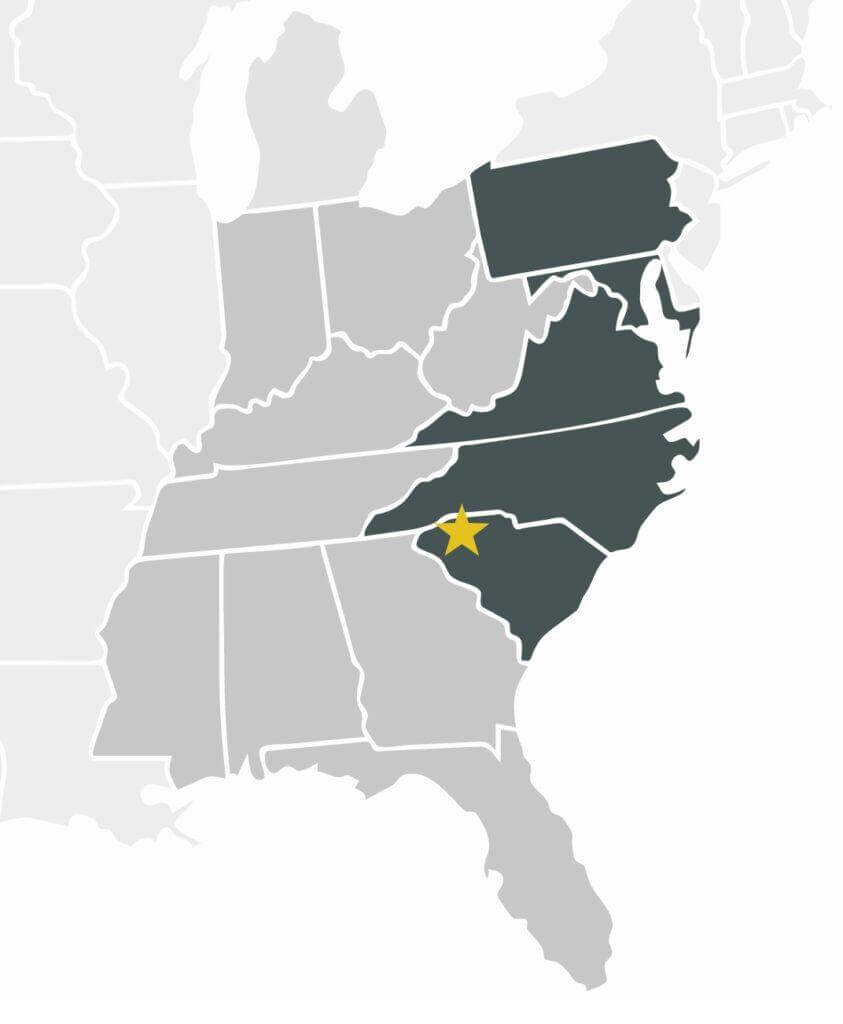 Corscia Technologies Mid-Atlantic map.